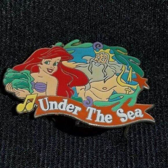 * Disney Little Mermaid Pin Ariel King Triton Under The Sea MMM Dad Daughter VTG - Picture 2 of 9